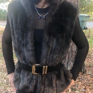 Reversible Faux Lamb Fur Vest with pockets
